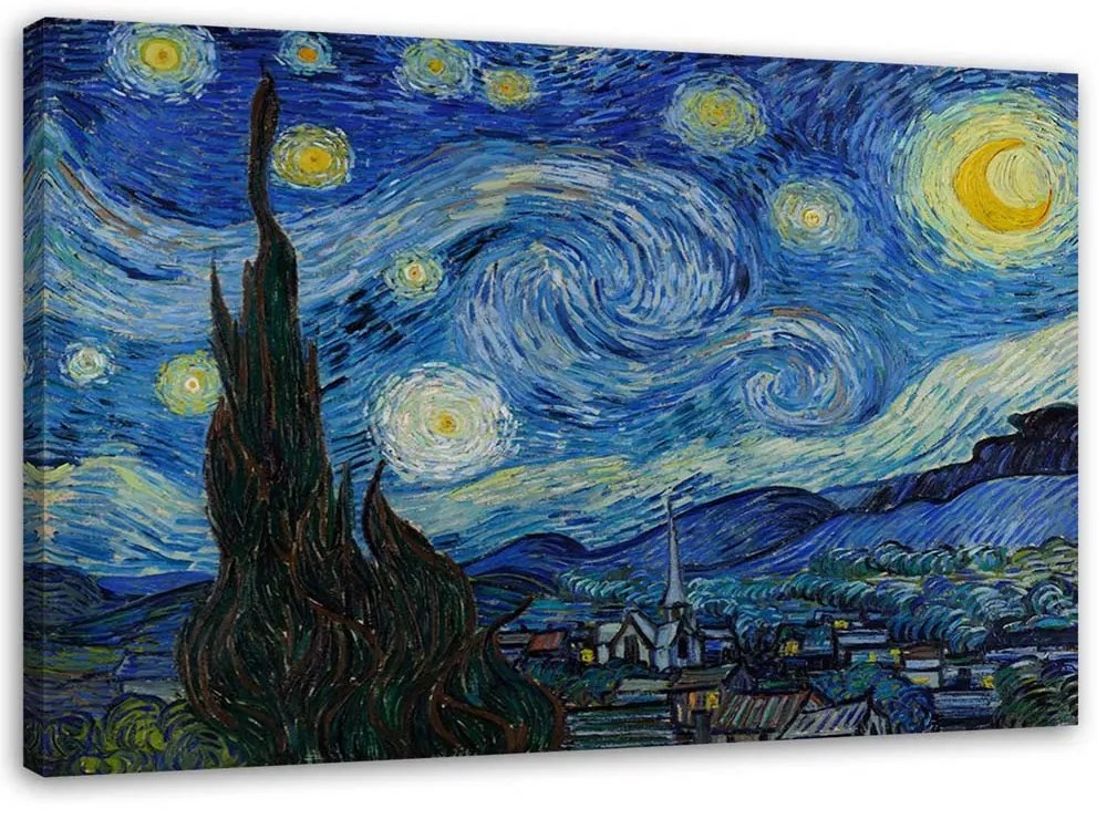 Gario Vászonkép Csillagos éjszaka - Vincent van Gogh, reprodukció Méret: 120 x 80 cm
