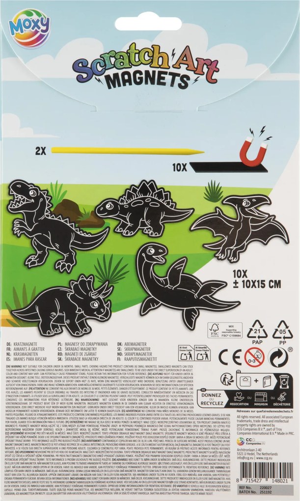 Dinoszaurusz Rawr scratch képkarcoló készlet mágnessel