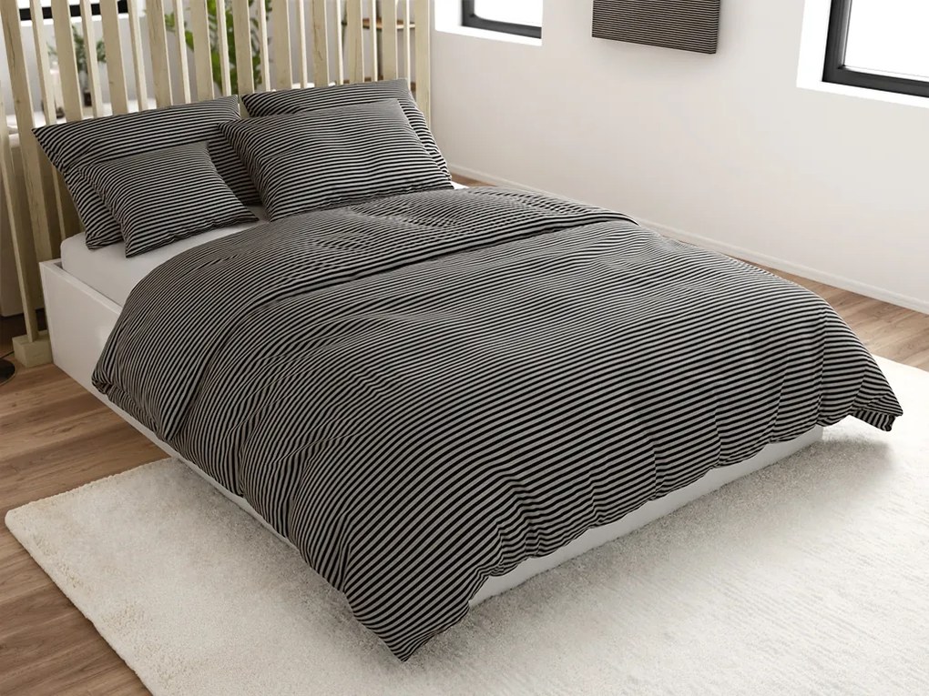 Pamut ágynemű STRAVON fekete-szürke Ágyneműhuzat mérete: 70 x 90 cm | 140 x 220 cm