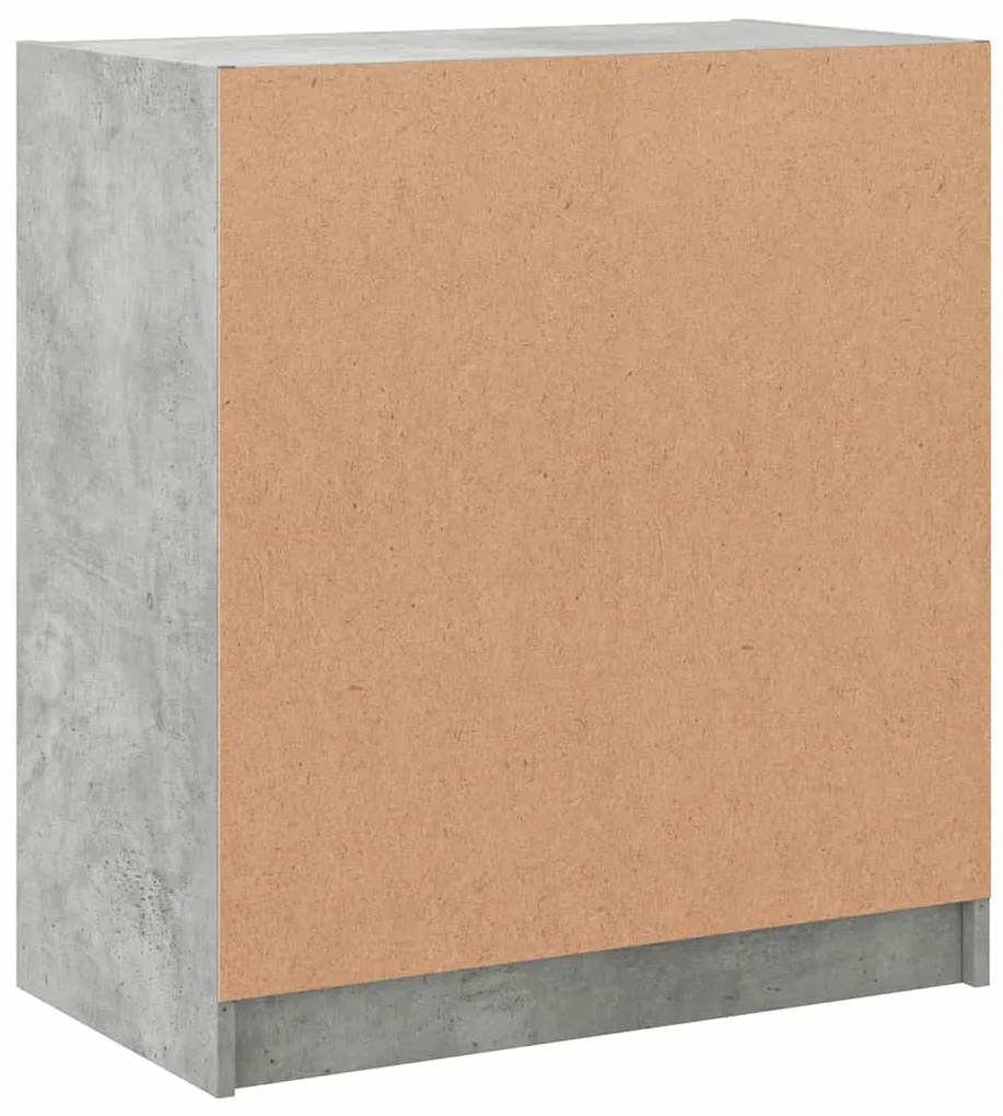 betonszürke kisszekrény üvegajtókkal 68 x 37 x 75,5 cm