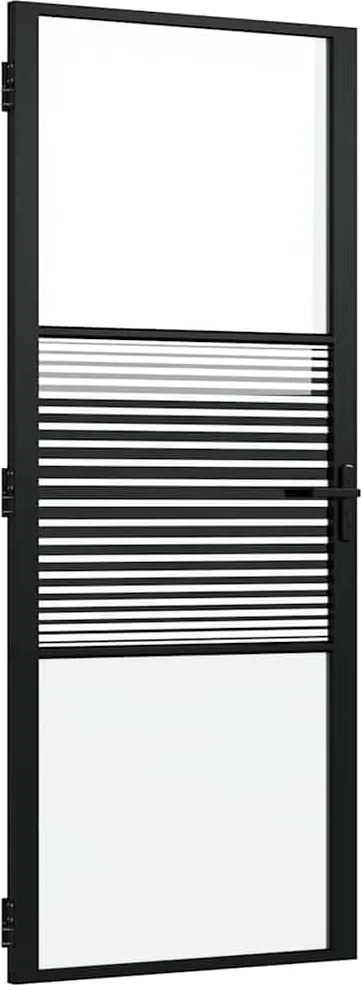 vidaXL Üvegajtó Csíkos Fekete 76 x 3.5 x 201.5 cm Alumínium
