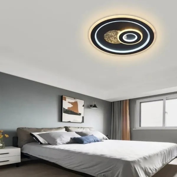 LED Dimmelhető mennyezeti lámpa LED/95W/230V fekete + távirányítás