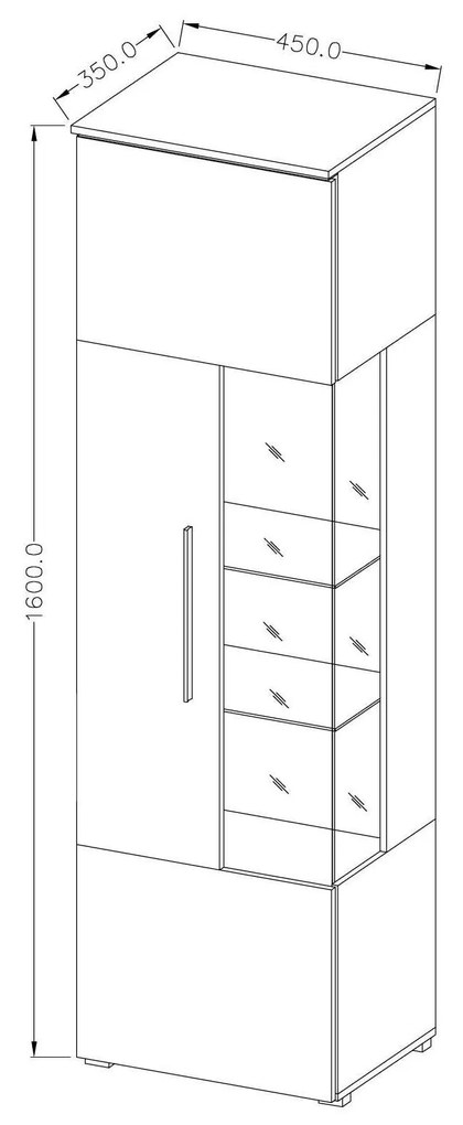 Vitrin Indiko Typ 05 (B) (fehér + fényes fehér) (világítással). 1108197