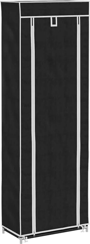 vidaXL Szövet Cipő szekrény borító 57 x 29 x 162 cm-es fekete