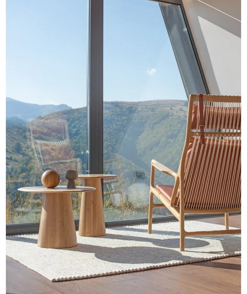 Tölgyfa kerek tárolóasztal ø 40 cm Mushroom – Gazzda