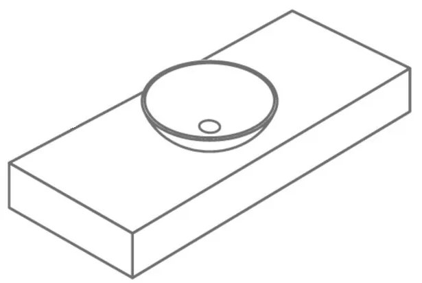 CeraStyle ONE - PULTRA ültethető - Top Counter - porcelán mosdó - - MATT FEKETE - 46 x 42 cm