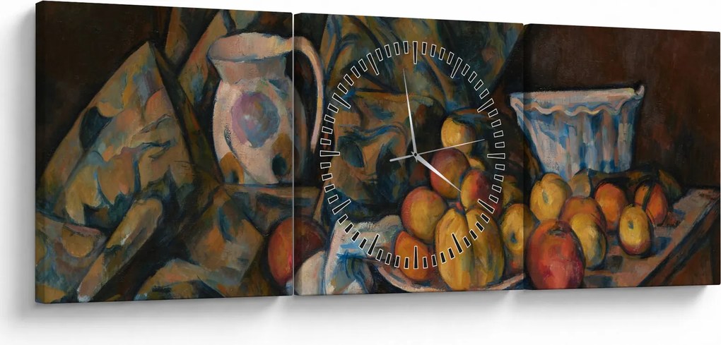 Kép - Paul Cézanne, Still Life with Apples and Peaches, reprodukciók (órával) (90x30 cm)