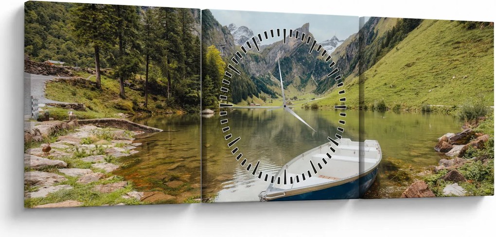 Kép - Seealpsee, svájci tó (órával) (90x30 cm)