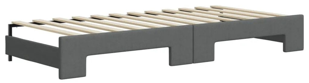 sötétszürke kihúzható szövet heverő 90 x 200 cm
