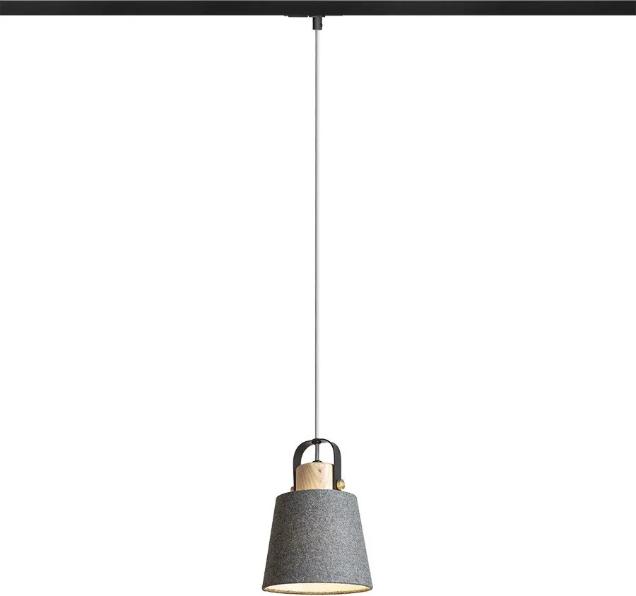 RENDL CHOUPETTE egyáramkörös sínre feketésszürke textil/fa 230V LED E27 11W