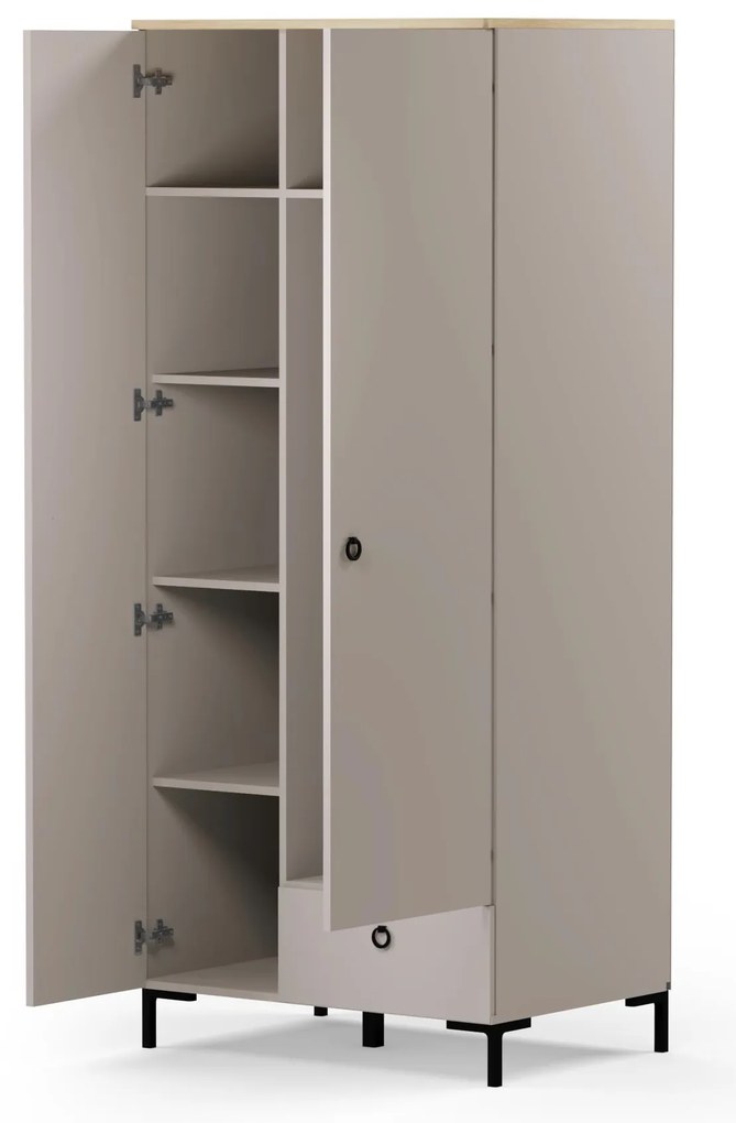 Ruhásszekrény Demandaron 1 (taupe + silverjack tölgy) . 1116801