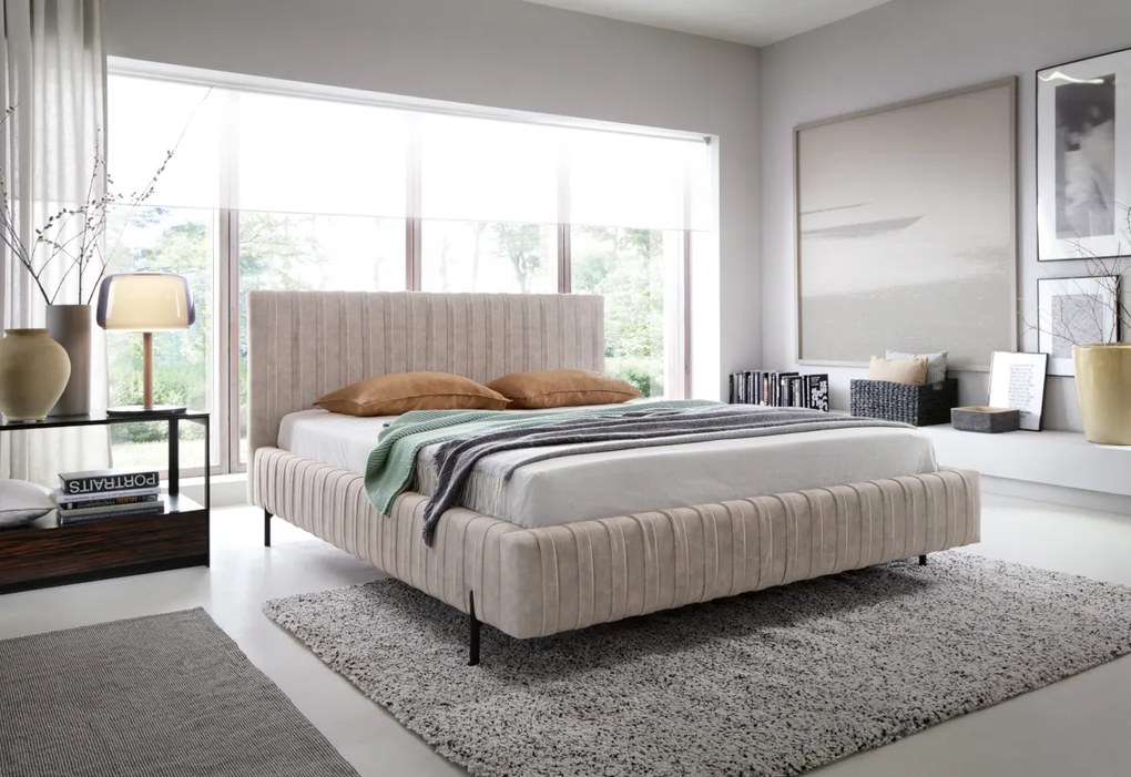 PLIO kárpitozott ágy, 160x200, relax 38