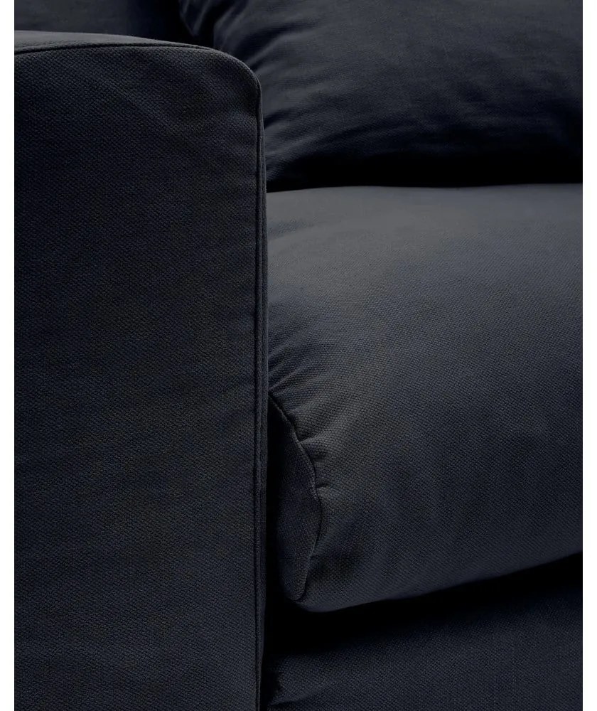 Antracitszürke len fotel Nora – Kave Home