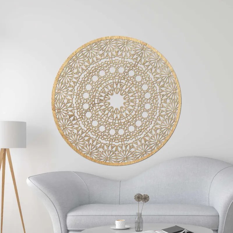 Fából készült mandala a falon | POIET