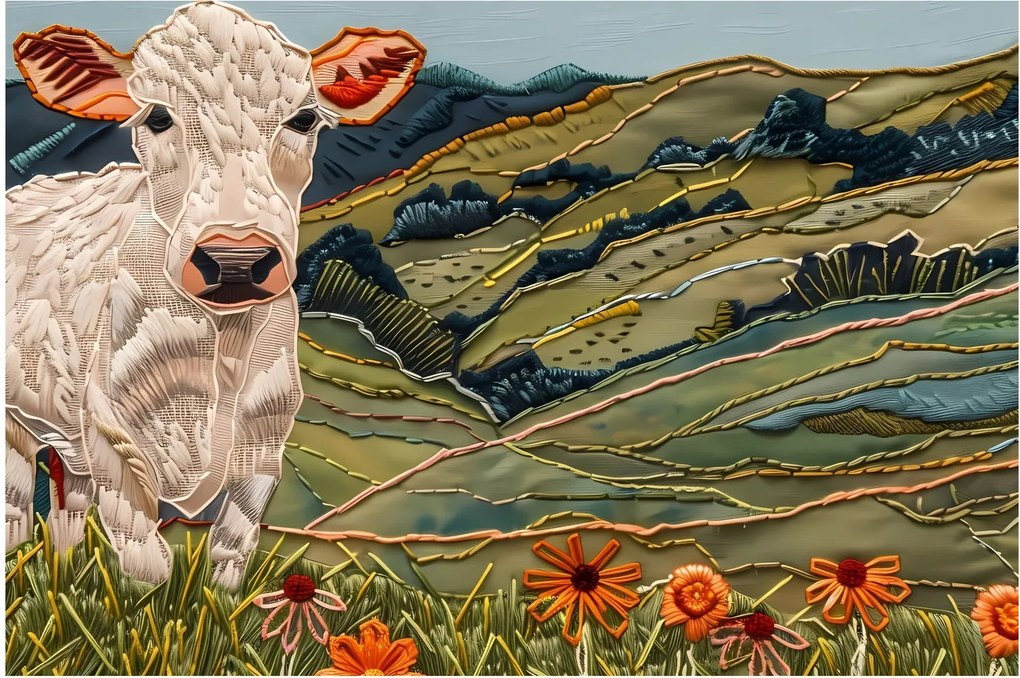 Kép - Kötött motívum utánzata (90x60 cm)