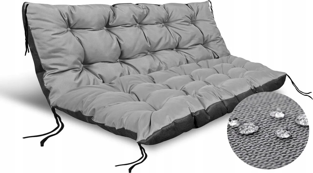 2 Kerti Párna 120x80x40 cm Pad Raklap Hinta Vízálló Szürke