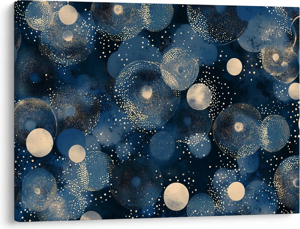 Kép - Kék-arany gyűrűk (70x50 cm)