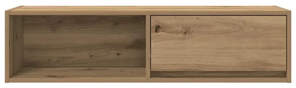 2 db kézműves tölgy színű szerelt fa TV-szekrény 100x31x25,5 cm