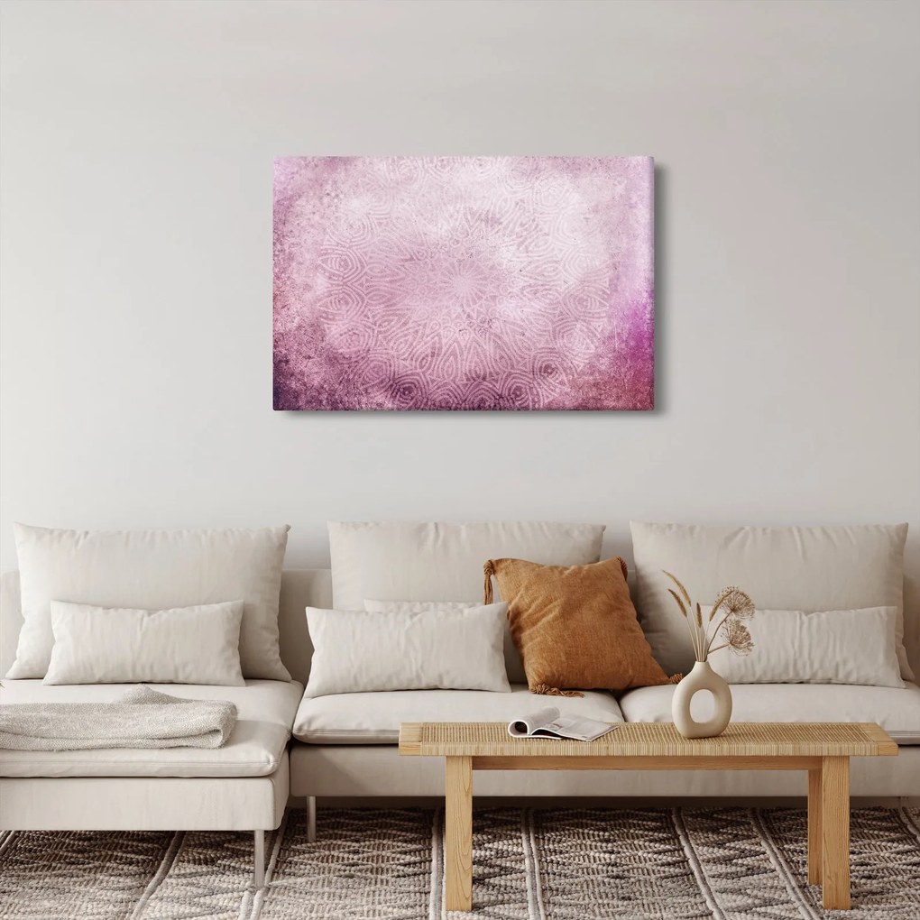 Kép - Mandala rózsaszín falon (90x60 cm)