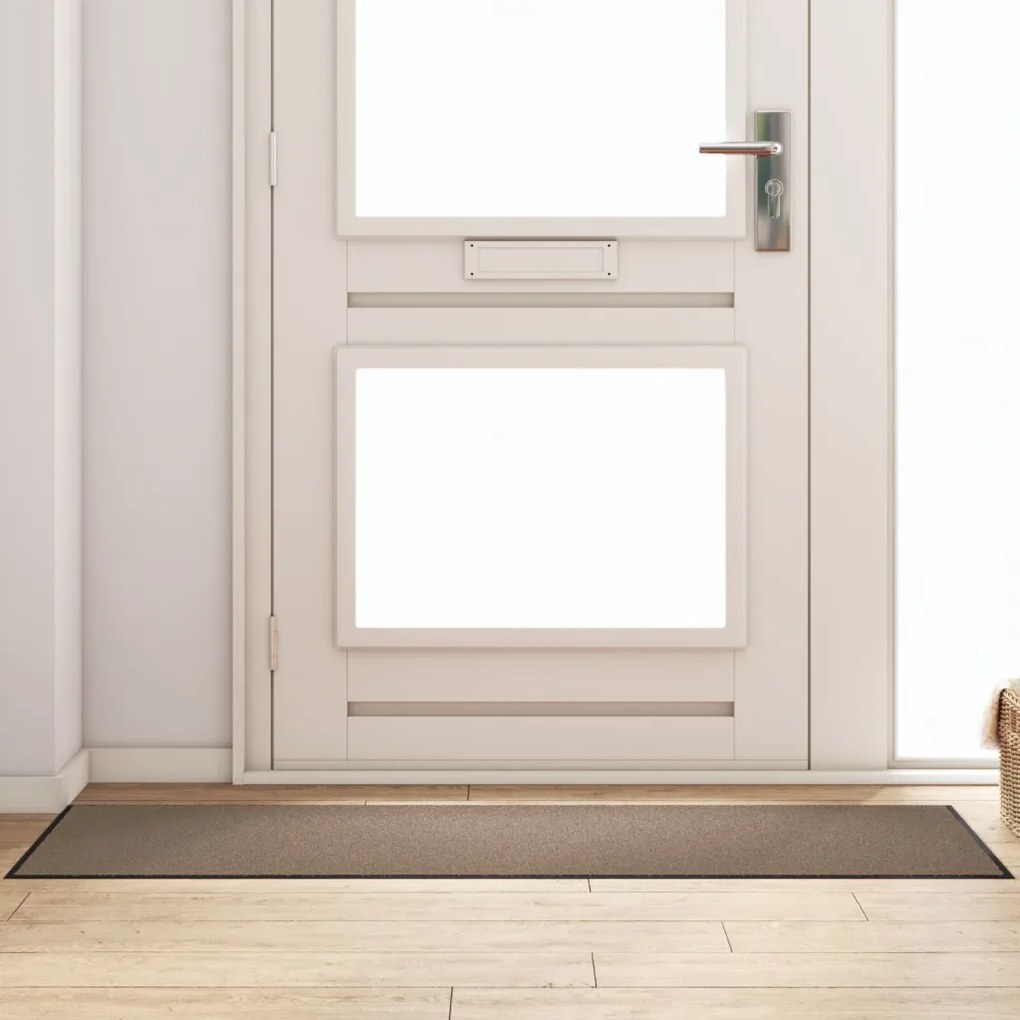 Ajtószőnyeg Beige és fekete 60 x 180 cm Polipropilén és vinil