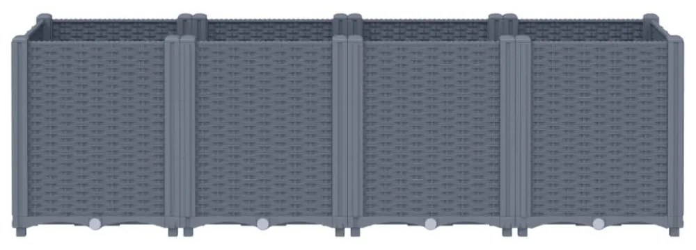 kékszürke polipropilén kerti ültetőláda 160 x 40 x 53 cm