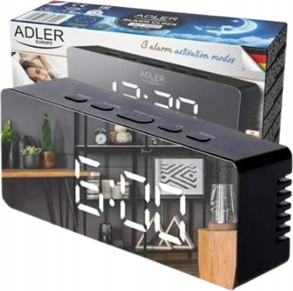 Ébresztőóra Elektronikus Hőmérő Led Tükör