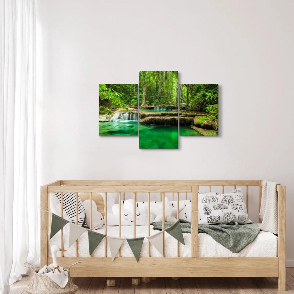Kép - Erawan vízesés Kanchanaburiban, Thaiföldön (90x60 cm)