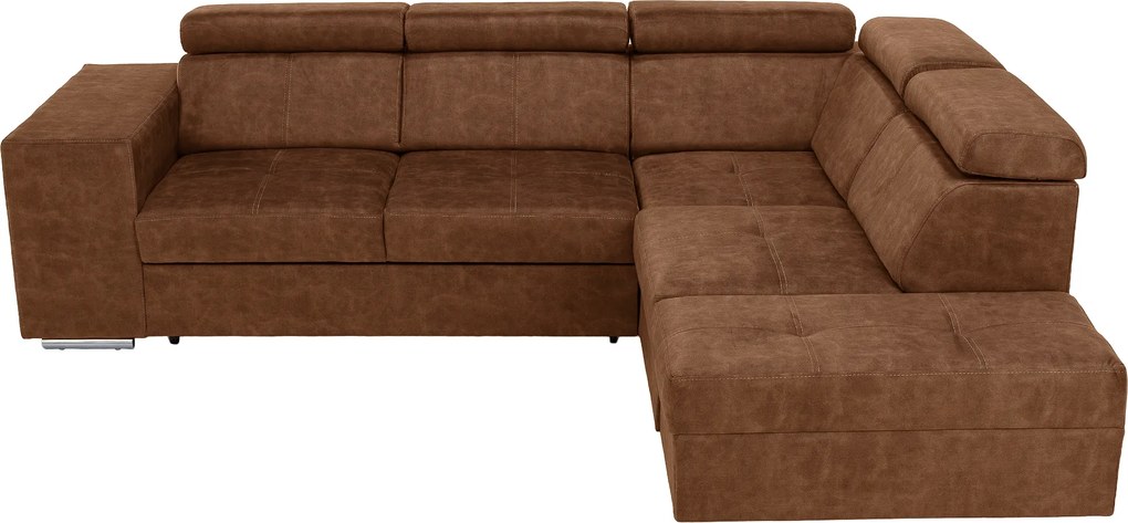 Ülőgarnitúra, barna, jobbos, MALAGA