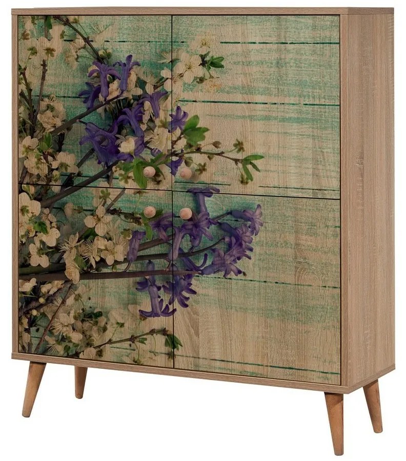 Mega Sonoma Oak Flowers II szekrény