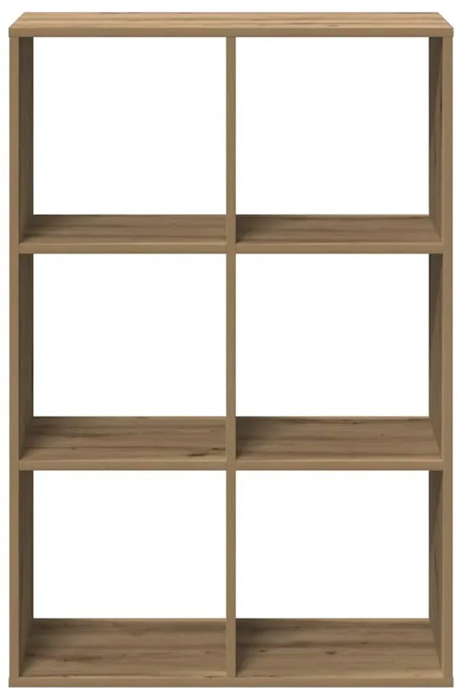 kézműves tölgy színű fa elválasztó könyvespolc 69,5x29x103,5 cm