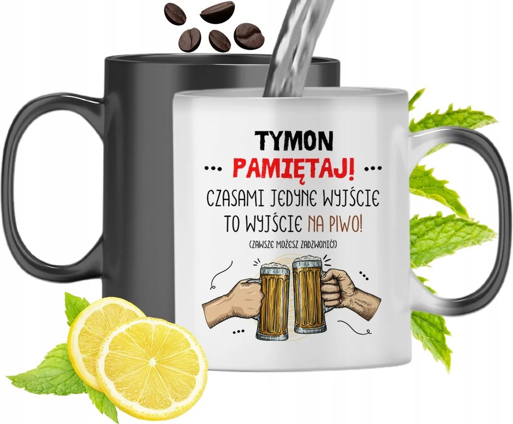 Mágikus Bögre Timon Fekete Színváltós, fényképes nyomattal