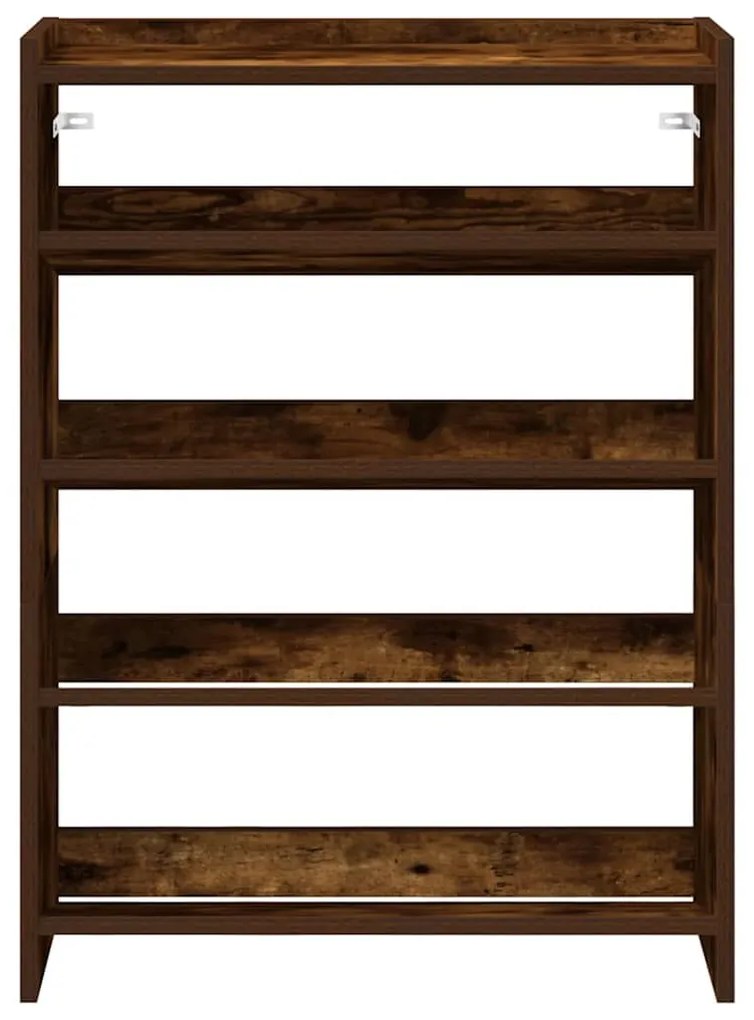 füstös tölgy színű szerelt fa cipőtartó 60x25x81 cm