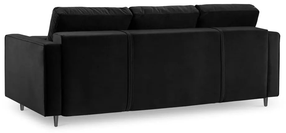 Santo fekete kinyitható bársonykanapé - Milo Casa