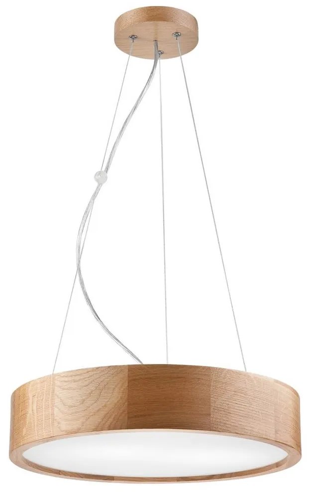 Csillár zsinóron OAK 2xE27/60W/230V tölgy ø 37 cm