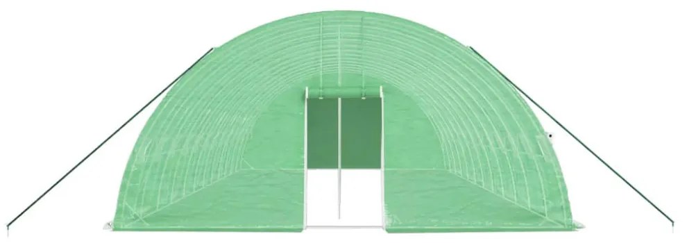 zöld acélvázas melegház 72 m² 12 x 6 x 2,85 m