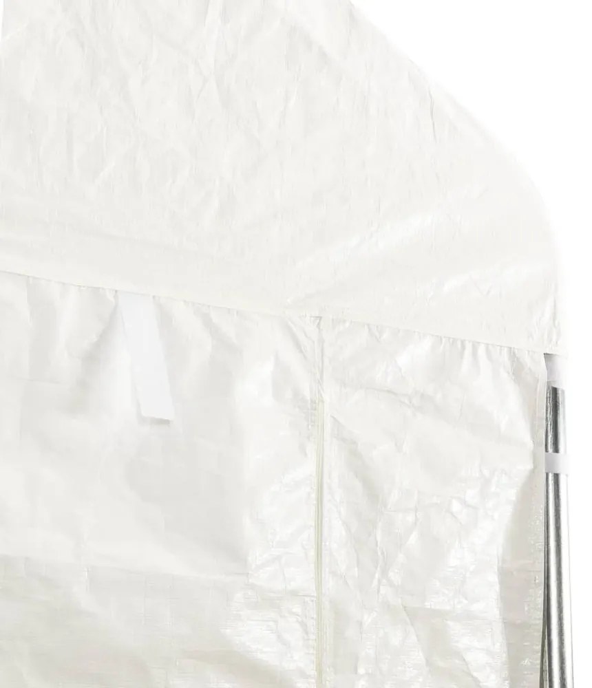 fehér polietilén pavilon tetővel 20,07 x 4,08 x 3,22 m