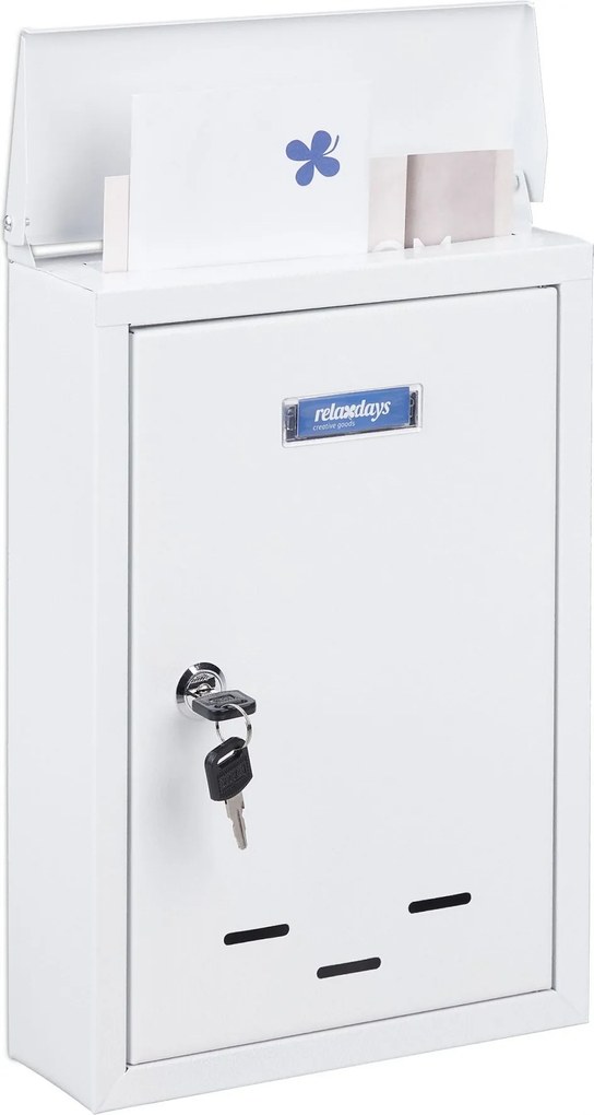 Levéltartó doboz Relaxdays fehér/ R26
