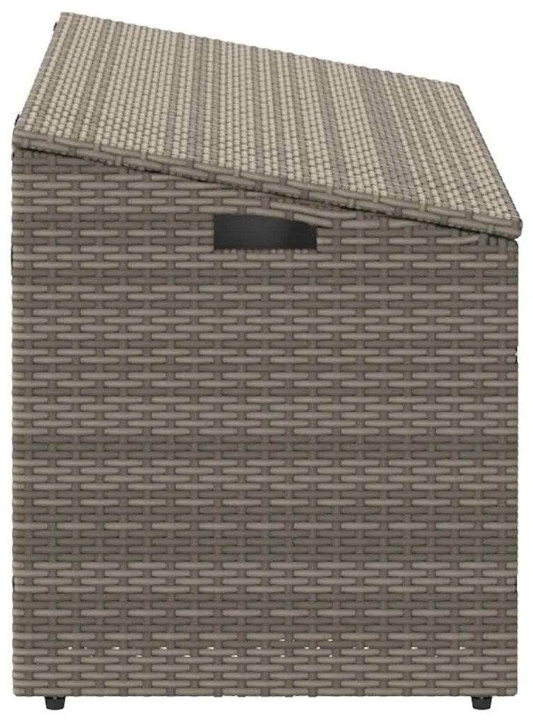 szürke polyrattan kerti tárolóláda 110x50x58 cm