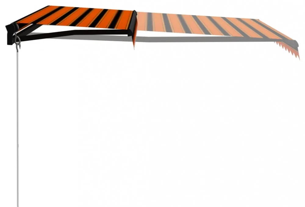 narancssárga és barna kézzel kihúzható napellenző 350 x 250 cm