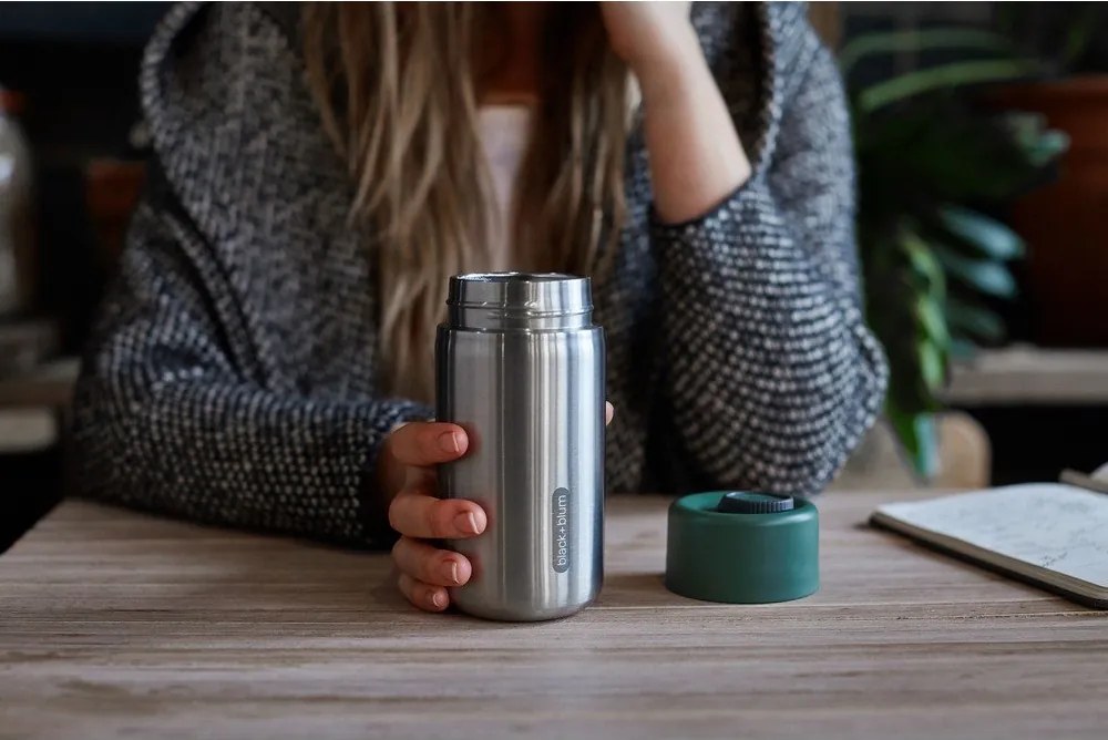 Ezüstszínű rozsdamentes acél termobögre 340 ml – Black + Blum