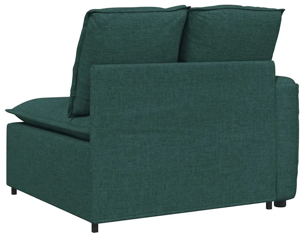 sötétzöld moduláris kanapé karfás végmodul párnákkal 100 cm