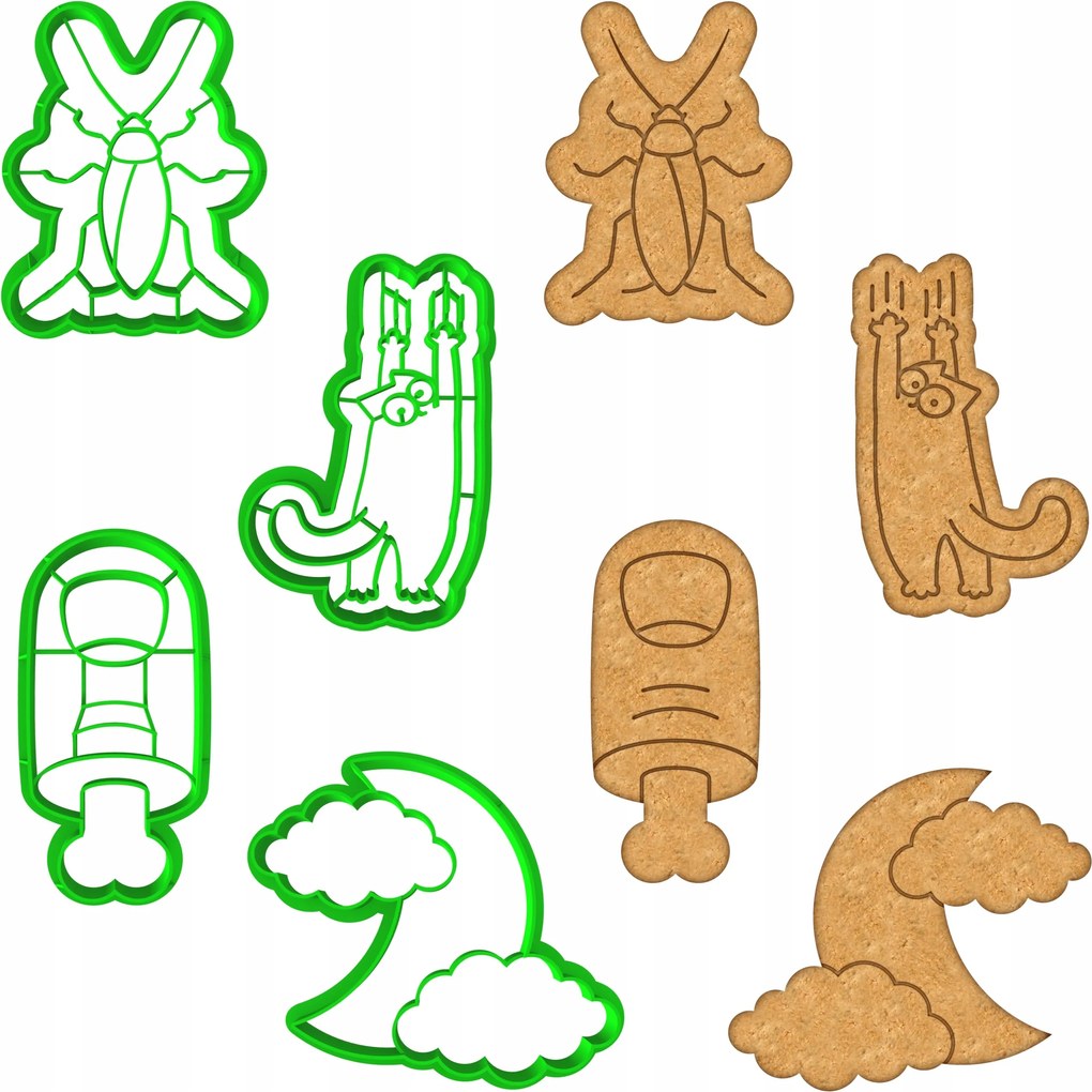 4x Formák Lyukasztók Mézeskalács kiszúrók Halloween 4db-os szett