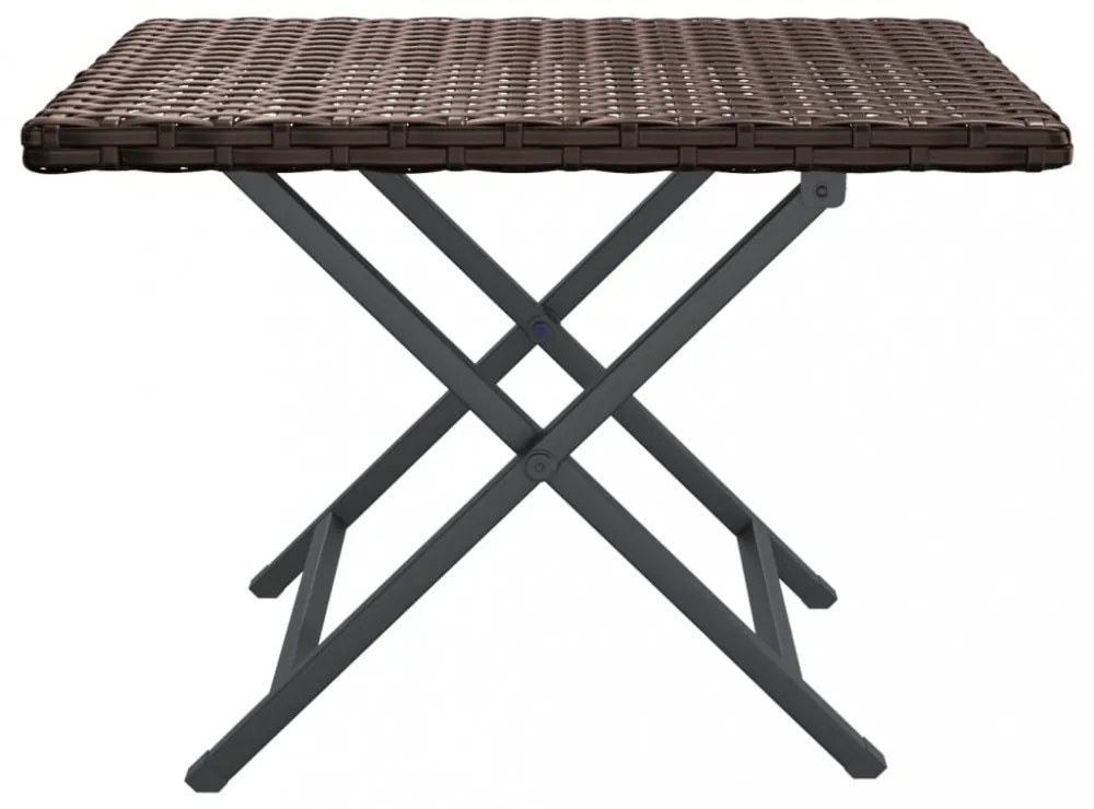 barna összecsukható polyrattan asztal 45x35x32 cm