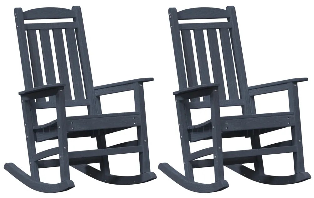 Kerti Hintaszék 2 db Tengerészkék 70x92x107.5 cm HDPE