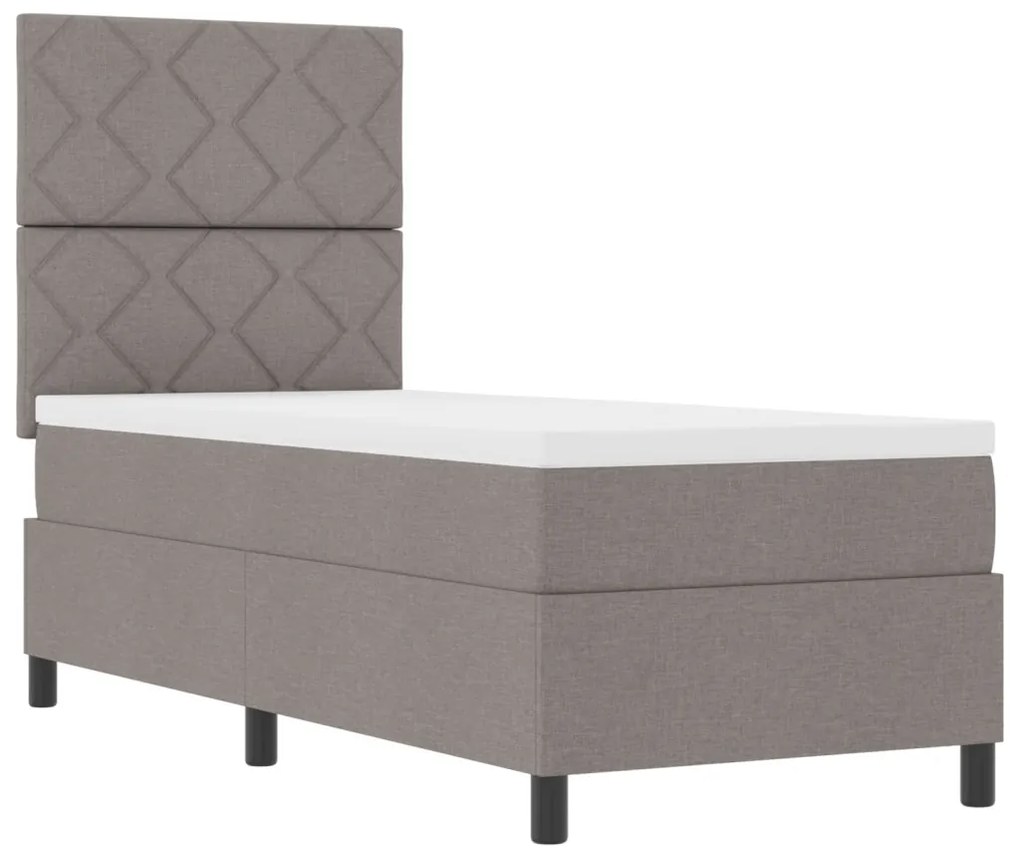 Boxspring ágy matraccal taupe 80x200 cm szövet