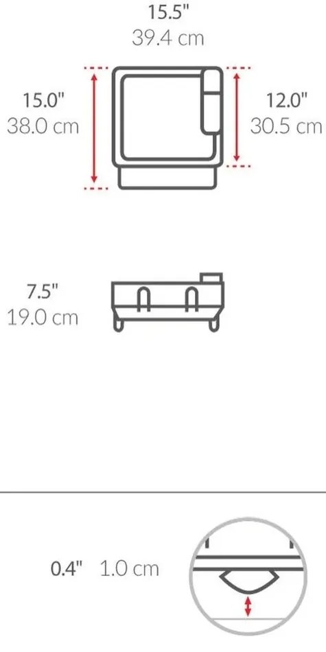 Simplehuman Compact edénycsepegtető, acél, műanyag, FPP, fekete