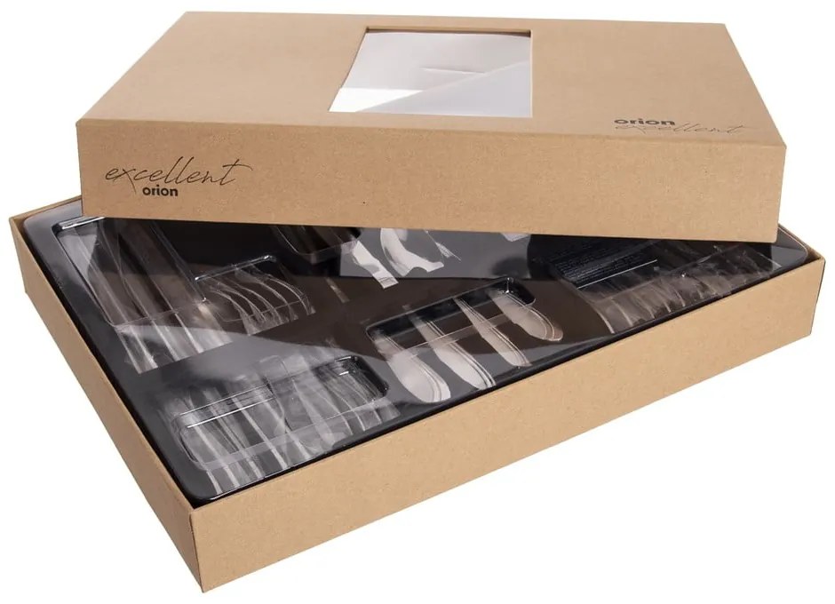 Ezüstszínű rozsdamentes acél evőeszköz készlet 24 db-os Satin – Orion