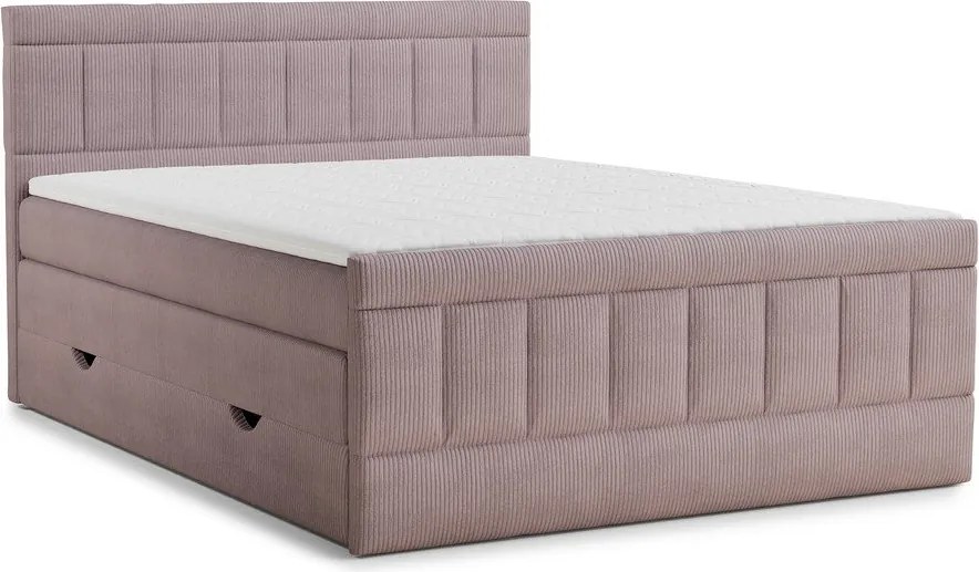 Lila ágyneműtartós boxspring ágy 200x200 cm Caya – Maison de Rêve