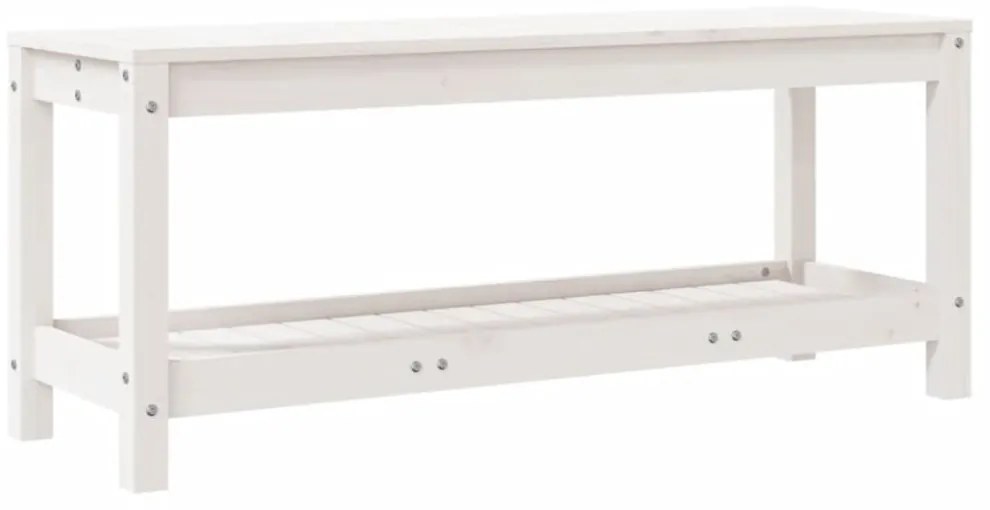 fehér tömör fenyőfa kerti pad 108x35x45 cm