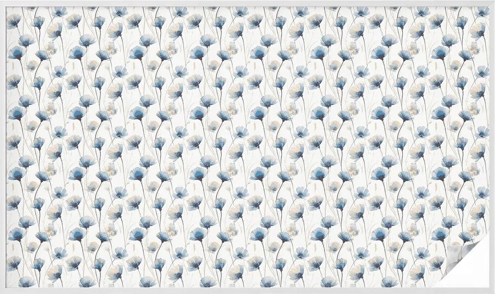 Ablakfólia Öntapadós Adatvédelem Kék virágok 200x116